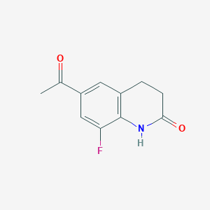 molecular formula C11H10FNO2 B8799904 6-Acetyl-8-fluoro-3,4-dihydroquinolin-2(1H)-one CAS No. 143268-80-8