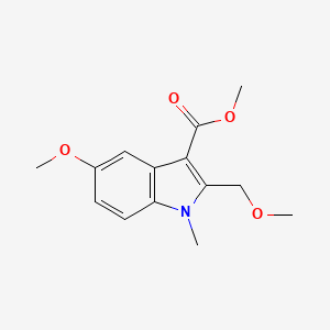 molecular formula C14H17NO4 B8799910 Methyl 5-methoxy-2-(methoxymethyl)-1-methyl-1H-indole-3-carboxylate CAS No. 152593-18-5