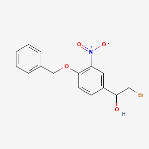molecular formula C15H14BrNO4 B8800013 1-(4-(Benzyloxy)-3-nitrophenyl)-2-bromoethanol 