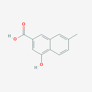 molecular formula C12H10O3 B8800244 2-Naphthalenecarboxylic acid, 4-hydroxy-7-methyl- 