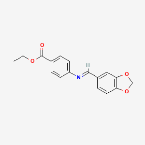 Benzoic acid, 4-[(benzo[1,3]dioxol-5-ylmethylene)amino]-, ethyl ester