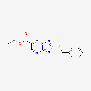 molecular formula C16H16N4O2S B8800417 Ethyl 2-(benzylsulfanyl)-7-methyl[1,2,4]triazolo[1,5-a]pyrimidine-6-carboxylate 