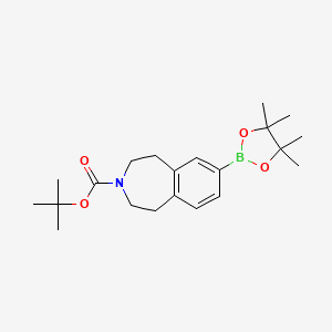 molecular formula C21H32BNO4 B8800464 tert-Butyl 7-(4,4,5,5-tetramethyl-1,3,2-dioxaborolan-2-yl)-1,2,4,5-tetrahydro-3H-benzo[d]azepine-3-carboxylate 