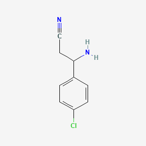 molecular formula C9H9ClN2 B8800465 3-Amino-3-(4-chlorophenyl)propanenitrile 
