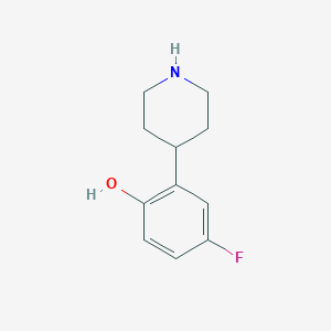 molecular formula C11H14FNO B8800504 4-Fluoro-2-piperidin-4-ylphenol 