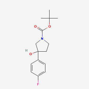 molecular formula C15H20FNO3 B8800512 Tert-butyl 3-(4-fluorophenyl)-3-hydroxypyrrolidine-1-carboxylate 