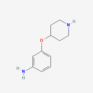 molecular formula C11H16N2O B8800633 3-(Piperidin-4-yloxy)aniline 