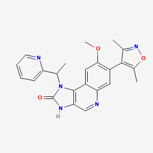 molecular formula C23H21N5O3 B8800813 7-(3,5-Dimethyl-4-isoxazolyl)-8-(methyloxy)-1-[1-(2-pyridinyl)ethyl]-1,3-dihydro-2H-imidazo[4,5-c]quinolin-2-one 