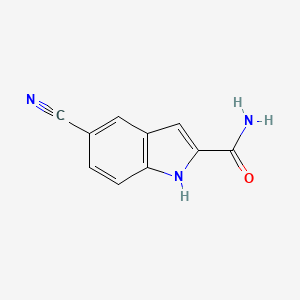 molecular formula C10H7N3O B8801043 5-Cyano-1H-indole-2-carboxamide 