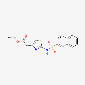 molecular formula C17H16N2O4S2 B8801126 Ethyl {2-[(2-naphthylsulfonyl)amino]-1,3-thiazol-4-yl}acetate CAS No. 6123-30-4