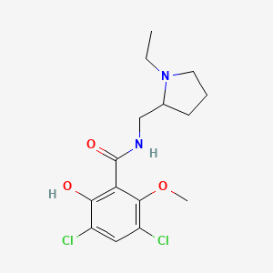 3,5-dichloro-N-[(1-ethylpyrrolidin-2-yl)methyl]-2-hydroxy-6-methoxybenzamide