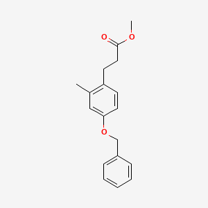 Benzenepropanoic acid, 2-methyl-4-(phenylmethoxy)-, methyl ester
