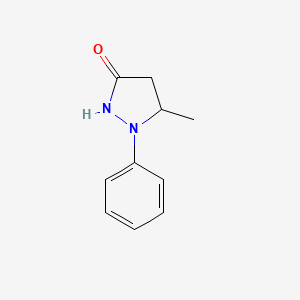 molecular formula C10H12N2O B8801728 5-Methyl-1-phenylpyrazolidin-3-one CAS No. 6112-47-6