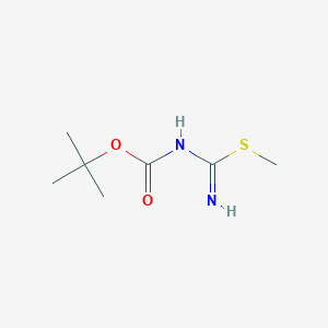 molecular formula C7H14N2O2S B8801738 Carbamic acid, N-[imino(methylthio)methyl]-, 1,1-dimethylethyl ester 