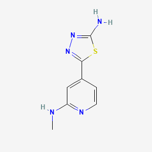 molecular formula C8H9N5S B8801765 5-(2-(Methylamino)pyridin-4-YL)-1,3,4-thiadiazol-2-amine 