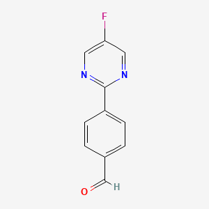 molecular formula C11H7FN2O B8801910 4-(5-Fluoropyrimidin-2-YL)benzaldehyde CAS No. 545424-37-1