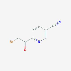 molecular formula C8H5BrN2O B8801917 6-(2-Bromoacetyl)nicotinonitrile 