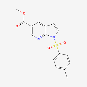 molecular formula C16H14N2O4S B8801924 1H-Pyrrolo[2,3-B]pyridine-5-carboxylic acid, 1-[(4-methylphenyl)sulfonyl]-, methyl ester 