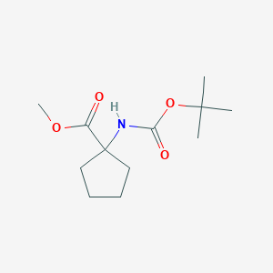 molecular formula C12H21NO4 B8802006 Cyclopentanecarboxylic acid, 1-[[(1,1-dimethylethoxy)carbonyl]amino]-, methyl ester 