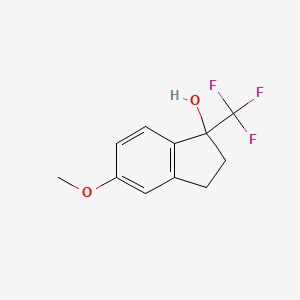 molecular formula C11H11F3O2 B8802010 5-Methoxy-1-(trifluoromethyl)-1-indanol 