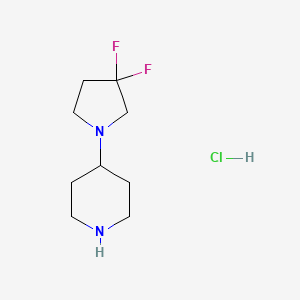 molecular formula C9H17ClF2N2 B8802216 4-(3,3-Difluoropyrrolidin-1-yl)piperidine hydrochloride 