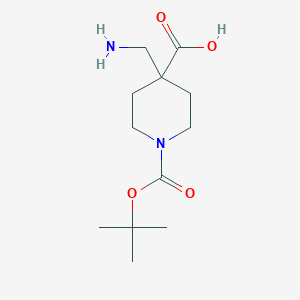 molecular formula C12H22N2O4 B8802410 4-(Aminomethyl)-1-(tert-butoxycarbonyl)piperidine-4-carboxylic acid CAS No. 1158759-68-2