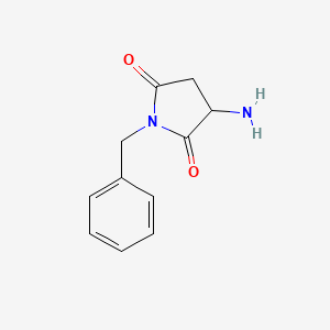 molecular formula C11H12N2O2 B8802464 2,5-Pyrrolidinedione, 3-amino-1-(phenylmethyl)- 