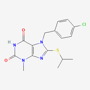 molecular formula C16H17ClN4O2S B8802474 7-(4-Chloro-benzyl)-8-isopropylsulfanyl-3-methyl-3,7-dihydro-purine-2,6-dione 