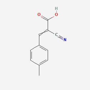 molecular formula C11H9NO2 B8802505 2-Cyano-3-(4-methylphenyl)prop-2-enoic acid 