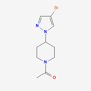 molecular formula C10H14BrN3O B8802560 1-(4-(4-bromo-1H-pyrazol-1-yl)piperidin-1-yl)ethanone 