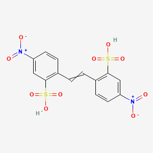 molecular formula C14H10N2O10S2 B8802564 5-Nitro-2-[2-(4-nitro-2-sulfophenyl)ethenyl]benzenesulfonic acid 