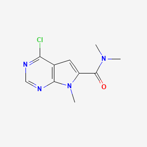 molecular formula C10H11ClN4O B8802622 4-Chloro-N,N,7-trimethyl-7H-pyrrolo[2,3-d]pyrimidine-6-carboxamide 