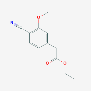 molecular formula C12H13NO3 B8802625 Ethyl 2-(4-cyano-3-methoxyphenyl)acetate 