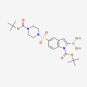 1H-Indole-1-carboxylic acid, 2-borono-5-[[4-[(1,1-dimethylethoxy)carbonyl]-1-piperazinyl]sulfonyl]-, 1-(1,1-dimethylethyl) ester (9CI)