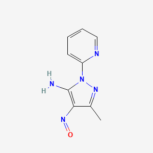 3-methyl-4-nitroso-1-(pyridin-2-yl)-1H-pyrazol-5-amine
