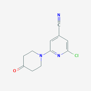 B8802818 2-Chloro-6-(4-oxopiperidin-1-yl)isonicotinonitrile CAS No. 848499-11-6