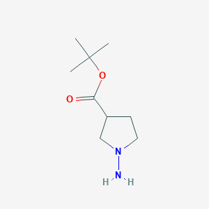 molecular formula C9H18N2O2 B8802870 Tert-butyl 1-aminopyrrolidine-3-carboxylate 