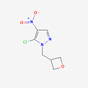 molecular formula C7H8ClN3O3 B8802900 5-Chloro-4-nitro-1-(oxetan-3-ylmethyl)-1H-pyrazole 