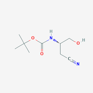 molecular formula C9H16N2O3 B8803242 tert-butyl N-[(1S)-1-(cyanomethyl)-2-hydroxy-ethyl]carbamate 