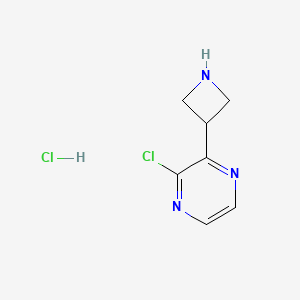 molecular formula C7H9Cl2N3 B8803366 2-(Azetidin-3-YL)-3-chloropyrazine hydrochloride 