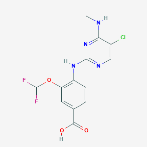 4-((5-Chloro-4-(methylamino)pyrimidin-2-yl)amino)-3-(difluoromethoxy)benzoic acid