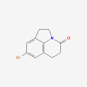 molecular formula C11H10BrNO B8803499 8-bromo-1,2,5,6-tetrahydro-4H-pyrrolo[3,2,1-ij]quinolin-4-one CAS No. 57368-91-9