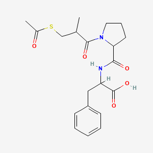 molecular formula C20H26N2O5S B8803534 1-[3-(Acetylsulfanyl)-2-methylpropanoyl]prolylphenylalanine 