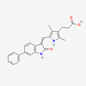 3-{2,4-Dimethyl-5-[(2-oxo-6-phenyl-1,2-dihydro-3H-indol-3-ylidene)methyl]-1H-pyrrol-3-yl}propanoic acid