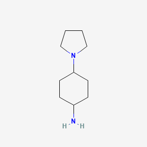 molecular formula C10H20N2 B8803766 Cyclohexanamine, 4-(1-pyrrolidinyl)-, trans-(9CI) 