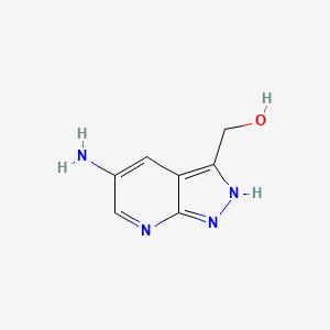 molecular formula C7H8N4O B8803900 (5-amino-1H-pyrazolo[3,4-b]pyridin-3-yl)methanol 