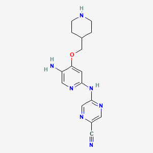 5-((5-Amino-4-(piperidin-4-ylmethoxy)pyridin-2-yl)amino)pyrazine-2-carbonitrile