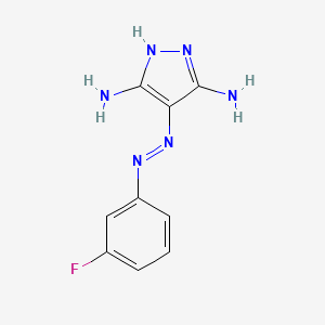 4-[(3-Fluorophenyl)hydrazinylidene]pyrazole-3,5-diamine