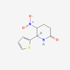 molecular formula C9H10N2O3S B8804053 5-nitro-6-(thiophen-2-yl)piperidin-2-one 