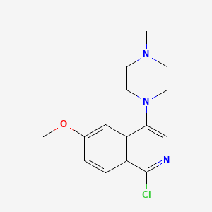 molecular formula C15H18ClN3O B8804132 1-Chloro-6-methoxy-4-(4-methylpiperazin-1-YL)isoquinoline 
